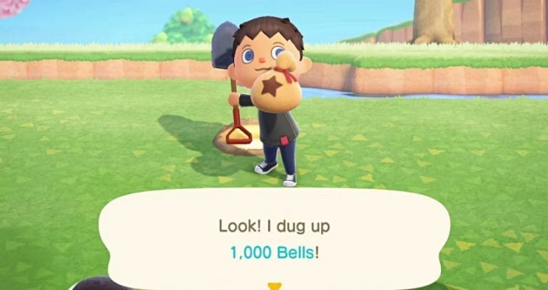 حقيبة كروشيه بشكل جرس مستوحاة من لعبة Animal Crossing
